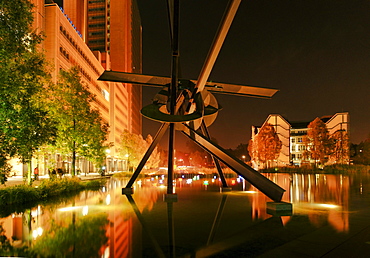 Little Ship on the Piano Lake, Debis House of Renzo Piano, Potsdam Place, Festival of Lights, Berlin, Germany