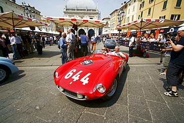 Ferarri vintage car at Piazza della Loggia, Brescia, Lombardia, Italy, Europe