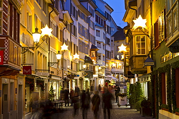 Augistinergasse, christmas illumination, Old City, Zurich, Switzerland