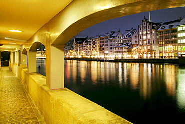 Acades at river Limmat, Zurich, Switzerland