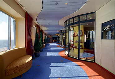 View at shops on board, Cruise ship Aida, Caribbean, America