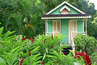 Little wooden house in La Sikwi, St. Lucia, Caribbean, America