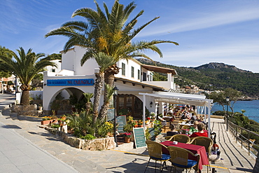 Outdoor Seating at Na Caragola Restaurant, Sant Elm, Mallorca, Balearic Islands, Spain