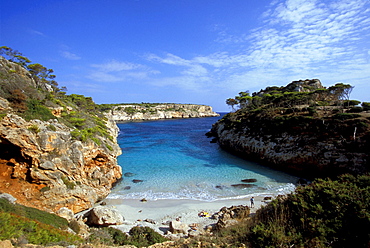 View at a small bay at Cala s'Amonia, Majorca, Spain