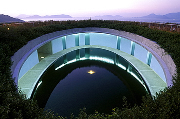 View at the deserted Benesse House in the evening, Museum of Contemporary Art, Naoshima, Japan