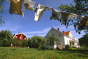 Naes, birthplace of Astrid Lindgren on the left, Vimmerby, Smaland, Sweden