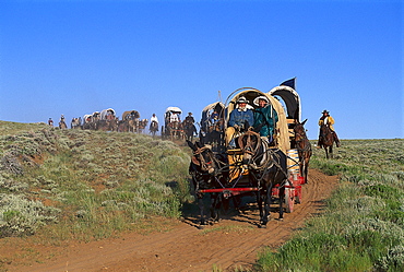 Mormon Pioneer Wagon Train, near South Pass, Wyoming USA