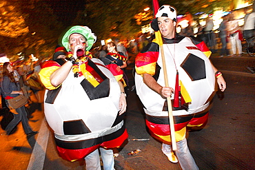 German Football Fans celebrate on the Kurfuerstendamm, Berlin, Germany