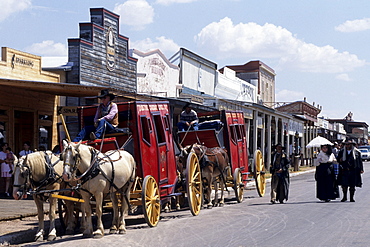 Horse Carriages on Allen St., Tombstone, Arizona, USA