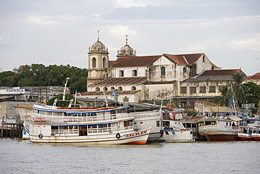 Boats on the Amazon river waterfront, Belem, Para, Brazil, South America