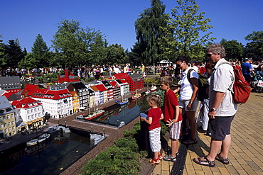 Family at Legoland, Lego Copenhagen Nyhavn, Legoland, Billund, Central Jutland, Denmark