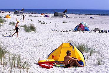 Relaxing on Blavand Beach, Blavand, Southern Jutland, Denmark