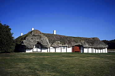 House with traditional seaweed roof, Local history museum, Near Byrum, Laeso, Denmark