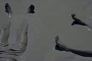 Mud Bath Relaxation, Dalyan River Mud Baths, Dalyan River, Turkish Aegean, Turkey