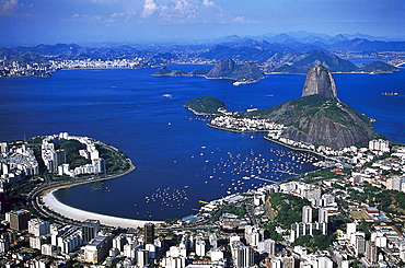 High angle view of the city of Rio de Janeiro, Brazil, South America, America