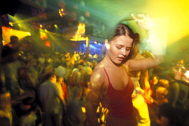 People dancing at Hollywood Club Disco, Tallinn, Estonia, Europe