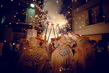 Correfoc, Festa del Santa Tecla, Sitges, Costa del Garraf, Catalonia, Spain