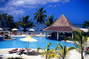 Pool area, Turtle Beach Hotel, Trinidad and Tobago, Caribbean