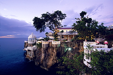 Panoramic view of La Puntilla De Piergiorgio Palace, italian Restaurant, Sosua, Dominican Republic, Caribbean