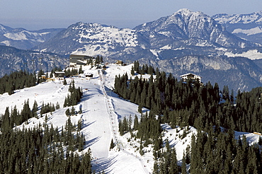 High angle view of Ehrenbachhoehe, Kitzbuehel, Tyrol, Austria, Europe