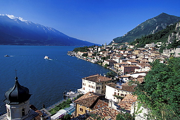 Hightened view of Trentino and Lake Garda, East shore, Lake Garda, Trentino, Italy