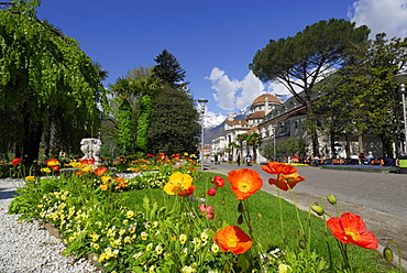 spa gardens of Meran, Vinschgau, South Tyrol, Italy