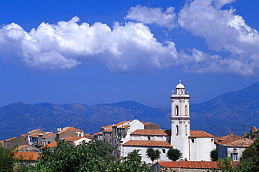 Church of the village Piana near Porto, west coast, Corsica, France