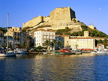 Citadel above the harbour of Bonifacio, Corsica, France