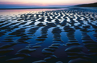 Beach at low tide in the evening, Costa de Donana, Provinz Huelva, Andalusia, Spain, Europe