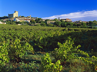 Ruins of the Chateau des Papes at the town of Chateauneuf-du-Pape, Provence, France, Europe