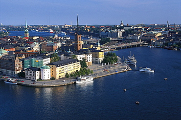 View from the city hall tower towards the old town, Stockholm, Sweden