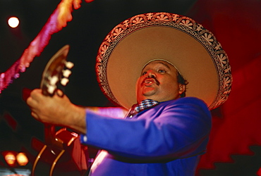 Musician with guitar, Mariachi, Cancun, Quintana Roo, Yucatan, Mexico