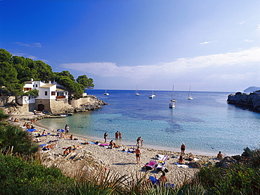 Sandy beach at Cala Ratjada, Majorca, Spain