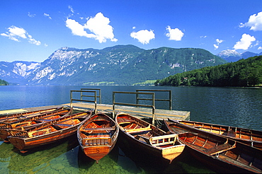 Boots at the jetty, Lake Bohinj, Slovenia