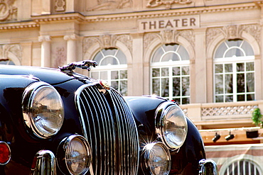 Vintage car in front of the theatre, Baden-Baden, Baden-Wuerttemberg, Germany, Europe