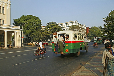 public transport, city bus in Yangon, Myanmar