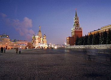 Saint Basil's cathedral with Kremlin, Red Square, Moscow, Russia