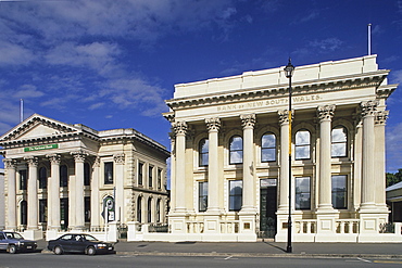 Historical buildings in the town of Oamaru, South Island, New Zealand, Oceania