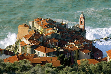 Village of Tellaro at the Mediterranean coast, Golf of La Spezia, Liguria, Italy