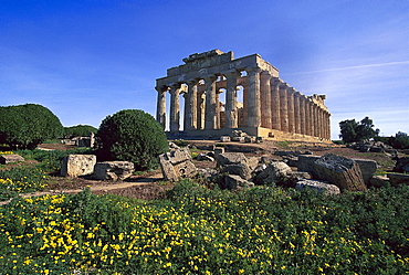 Heraion temple in the sunlight, Selinunte, Sicily, Italy, Europe