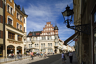 View at the Hamlethaus at Collegienstrasse, Wittenberg, Saxony-Anhalt, Germany, Europe