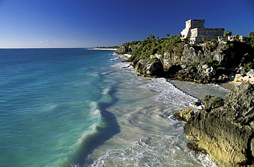 Ruin of Tulum at the coast, Yucatan, Quintana Roo, Mexico, America