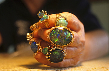 opal rings on hand, NSW, Australia