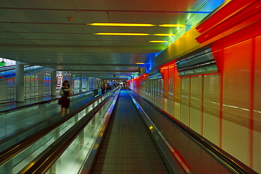 Interior view of Terminal 1 at Munich airport, Bavaria, Germany, Europe