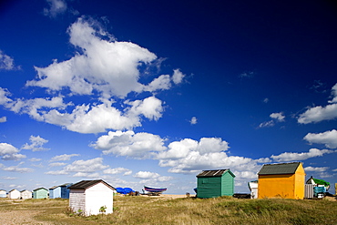 Bathing cabins in Littlestone on Sea, Kent, England, Europe