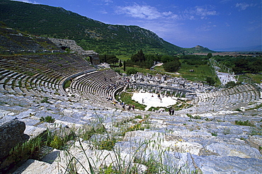 Amphitheatre in the Ancient city of Ephesus, Turkish Aegean, Turkey