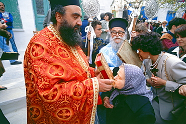 Easter Sunday mass, Pirgos, Andros, Cyclades, Greece