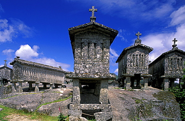 Espigueiros, corn storages, National park Peneda-Geres, Soajo, Serra do Soajo, Portugal