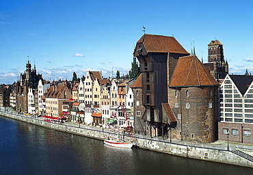 Medieval gate with crane, Gdansk, Poland