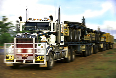 Truck on a country road, Northern Territory, Australia